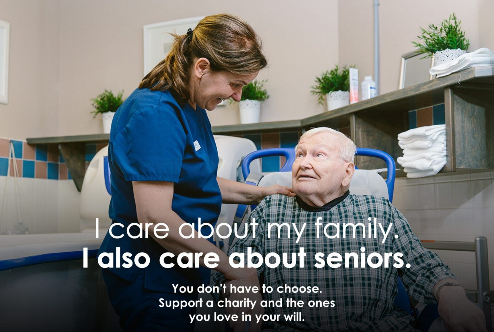 Health care worker assisting a senior